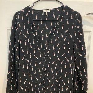 Joie | Champagne Flute pattern | Silk Blouse | XS